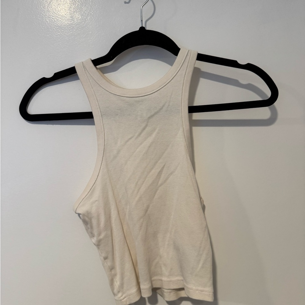 H&M Cream Sleeveless Crop Tank Top